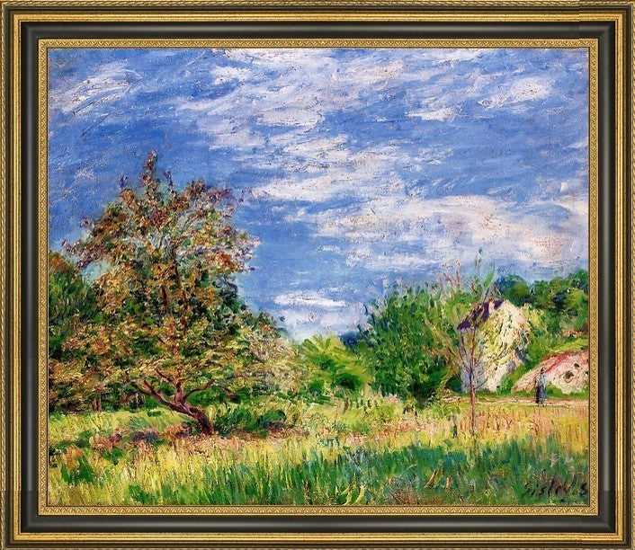 Alfred Sisley Orchard in Spring Framed Premium Canvas Print, 16"x20"