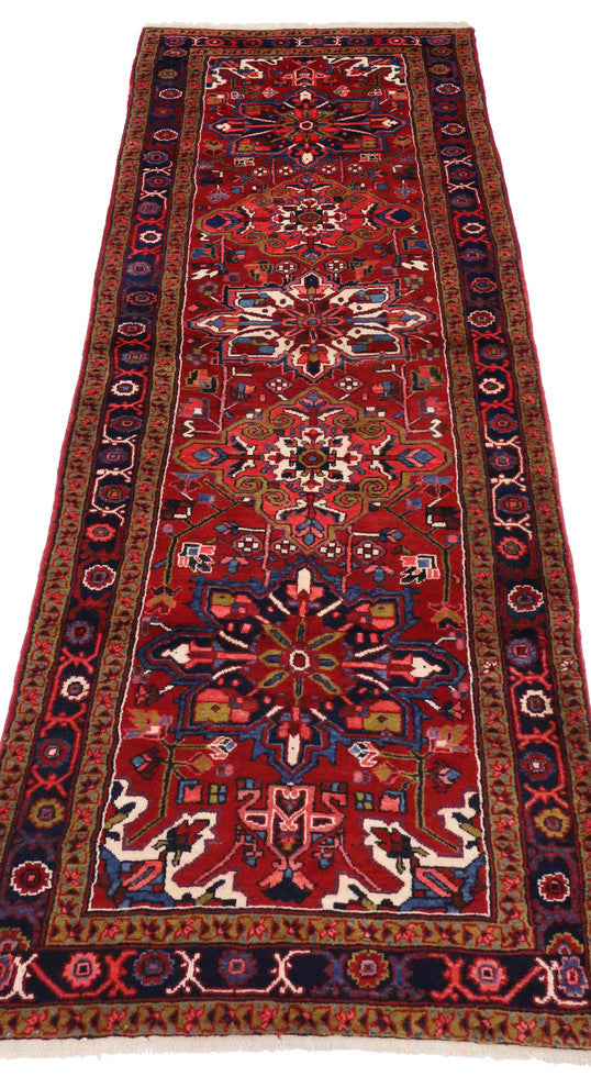 Vintage Persian Heriz Runner, 03'09 X 11'06