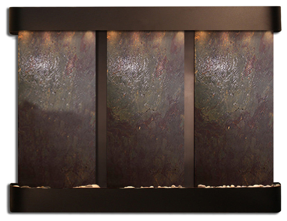 Deep Creek Falls Fountain, Multi-Color, Blackened Copper, Round