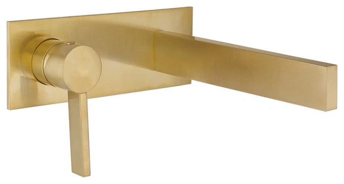 Caso Luxury Wall-Mounted Faucet, Brushed Gold, Without pop-up drain