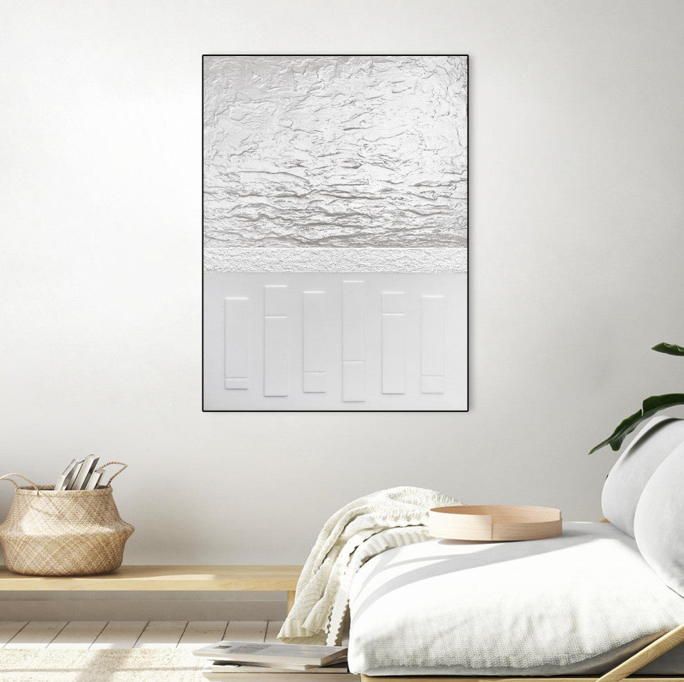 "Black And White Storm" Framed Canvas by Giant Art 24"x32"