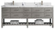 Parker 84" Double Sink Bath Vanity, Elephant Skin Gray 2" Viola Night