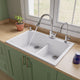 ALFI brand AB3320DI-W White 33" Double Bowl Granite Composite Kitchen Sink