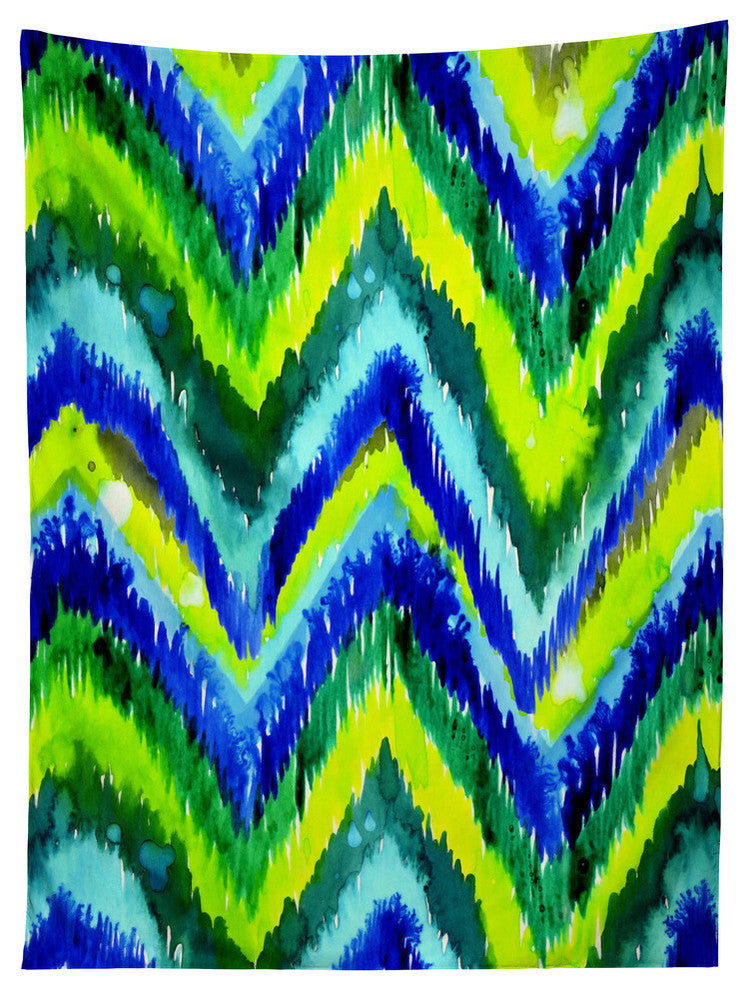Deny Designs Cayenablanca Green Chevron Tapestry