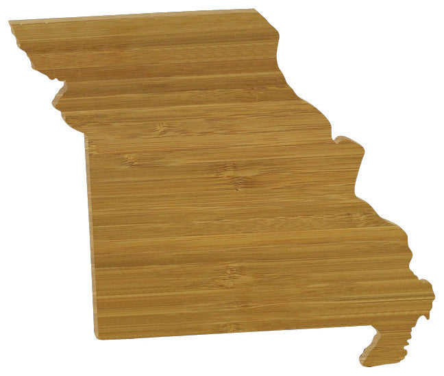 State Shaped Cutting Boards, Amber Bamboo, Missouri