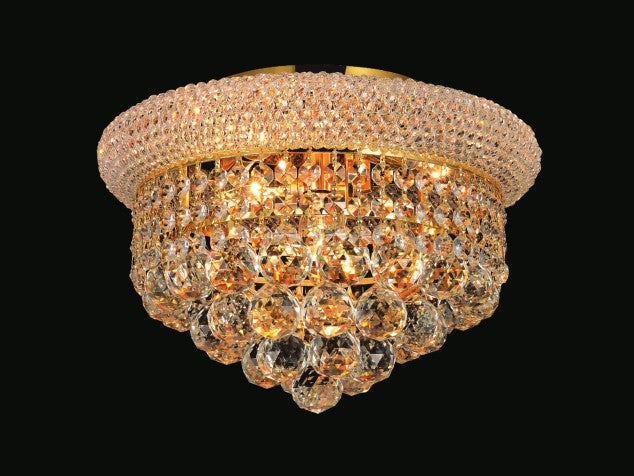 Empire 3 Light Flush Mount With Gold Finish