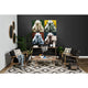 Phineas Black Leather With Brown Wooden Frame Accent Chair