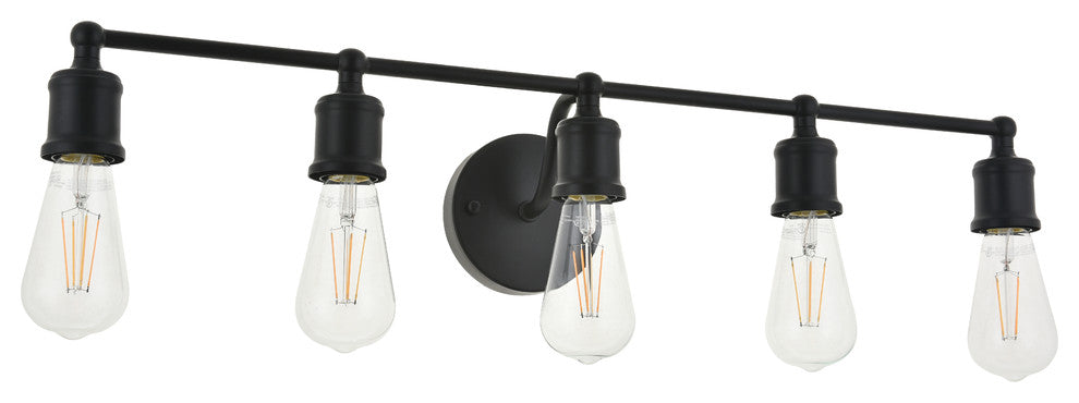 Black Finish 5-Light Wall Sconce