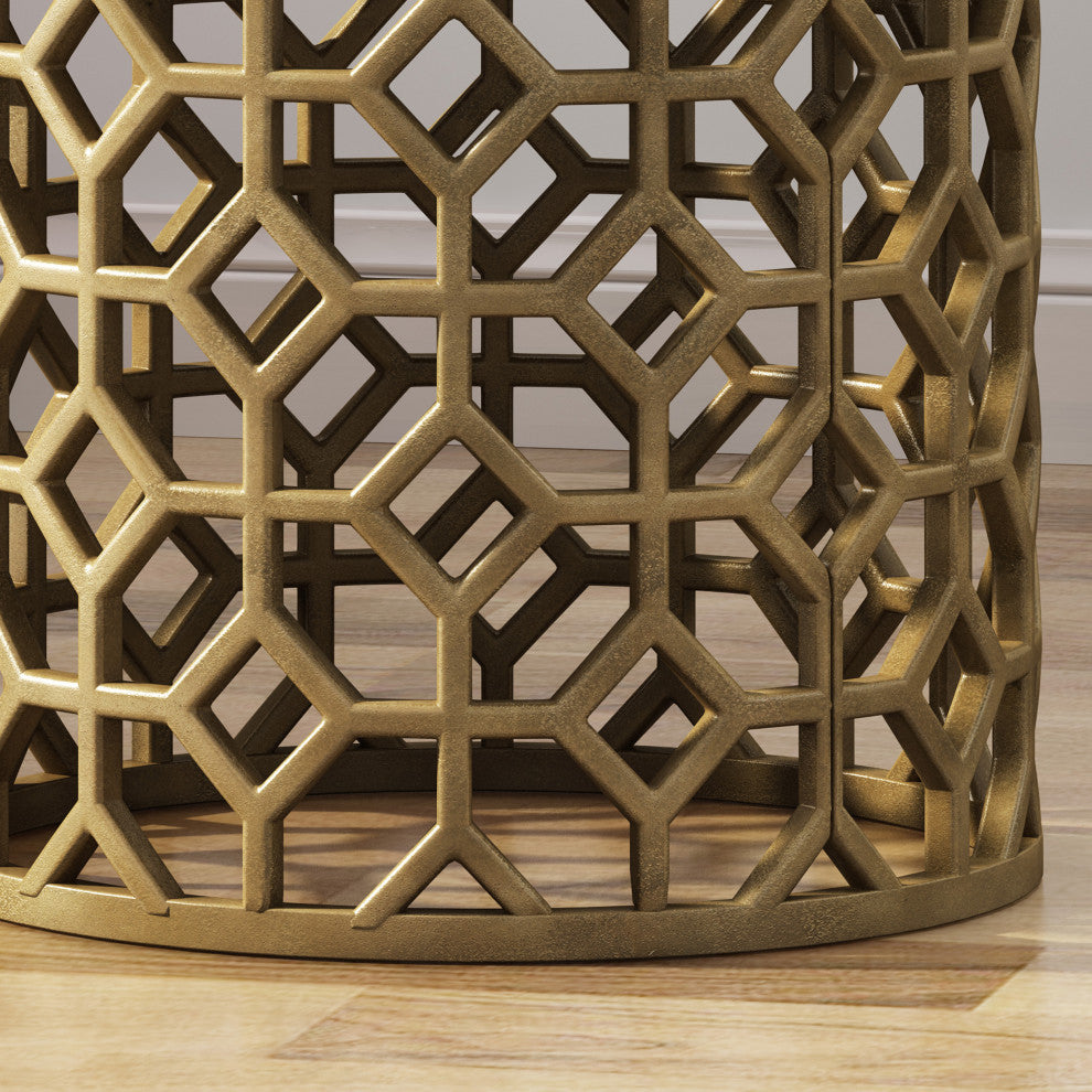 Robert Modern Glam Handcrafted Aluminum Accent Table