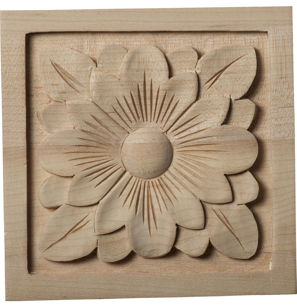 5 1/8"W x 5 1/8"H x 1"D Large Dogwood Flower Rosette, Lindenwood