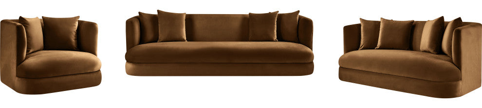 Alder Upholstered Chair, Saddle, Velvet, Loveseat