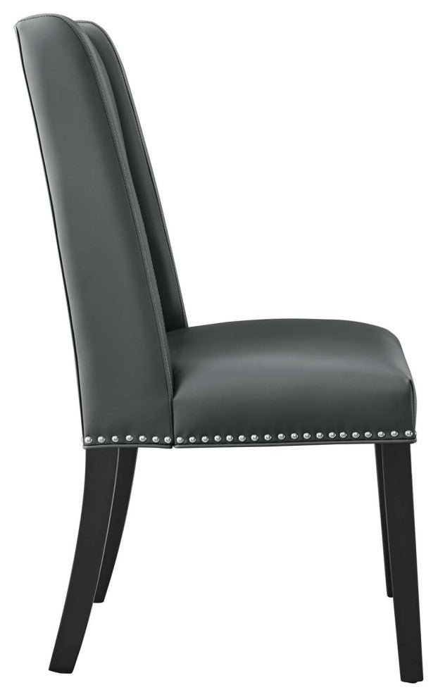 Baron Vegan Leather Dining Chair, Gray