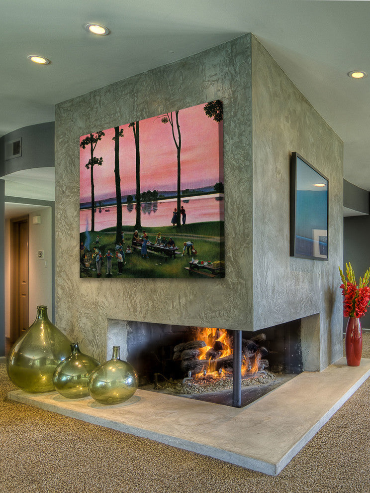 "Evening Picnic" Painting Print on Canvas by John Falter