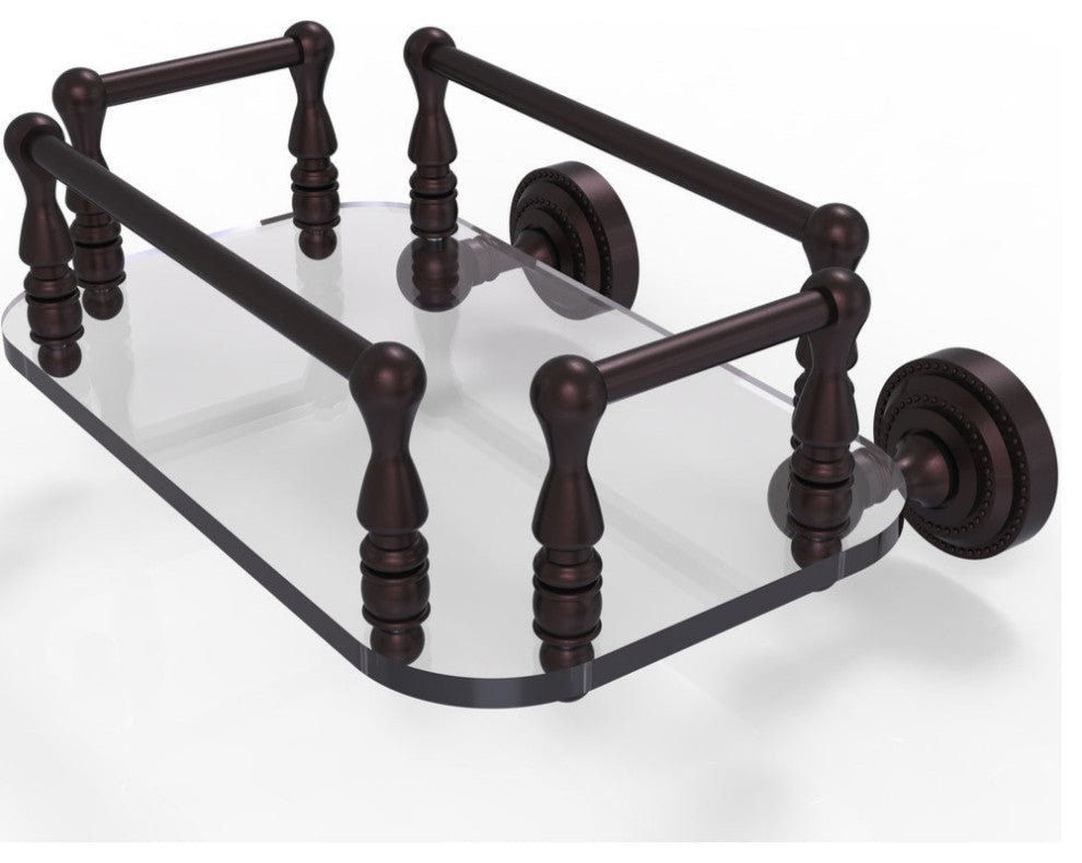 Dottingham Wall Mounted Glass Guest Towel Tray, Antique Bronze