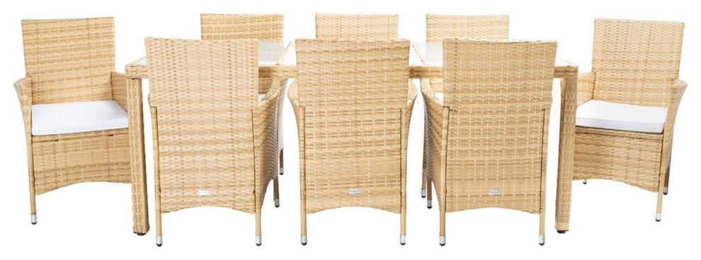 Safavieh Hailee Dining Set, Natural / White