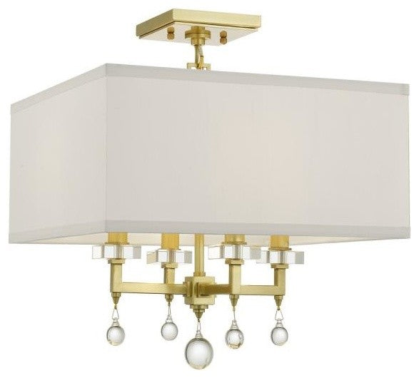 Paxton 4-Light Ceiling Mount, Antique Gold