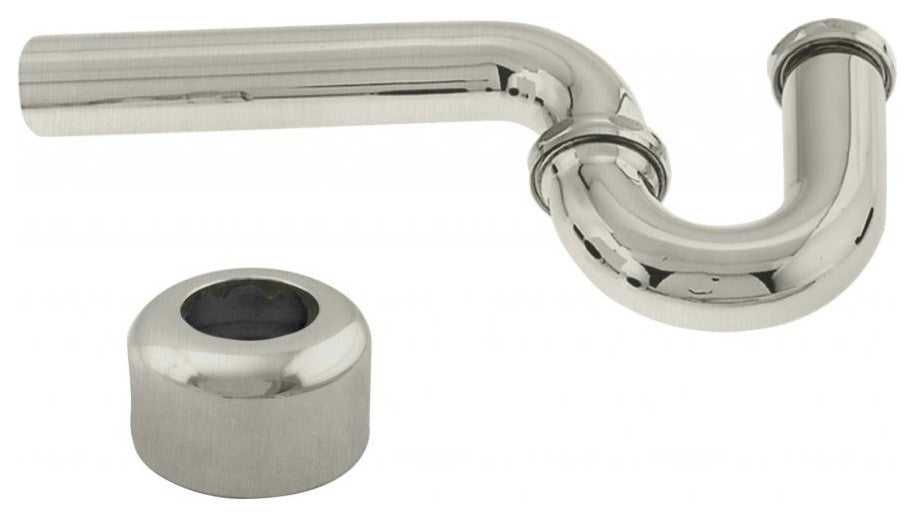 1.25" X 1.25" P-Trap With High Box Flange In Satin Nickel