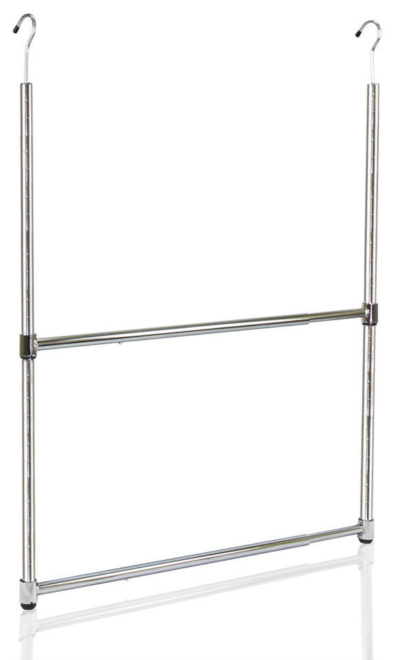Adjustable Closet Hanger Rod, 2-Tier, Silver