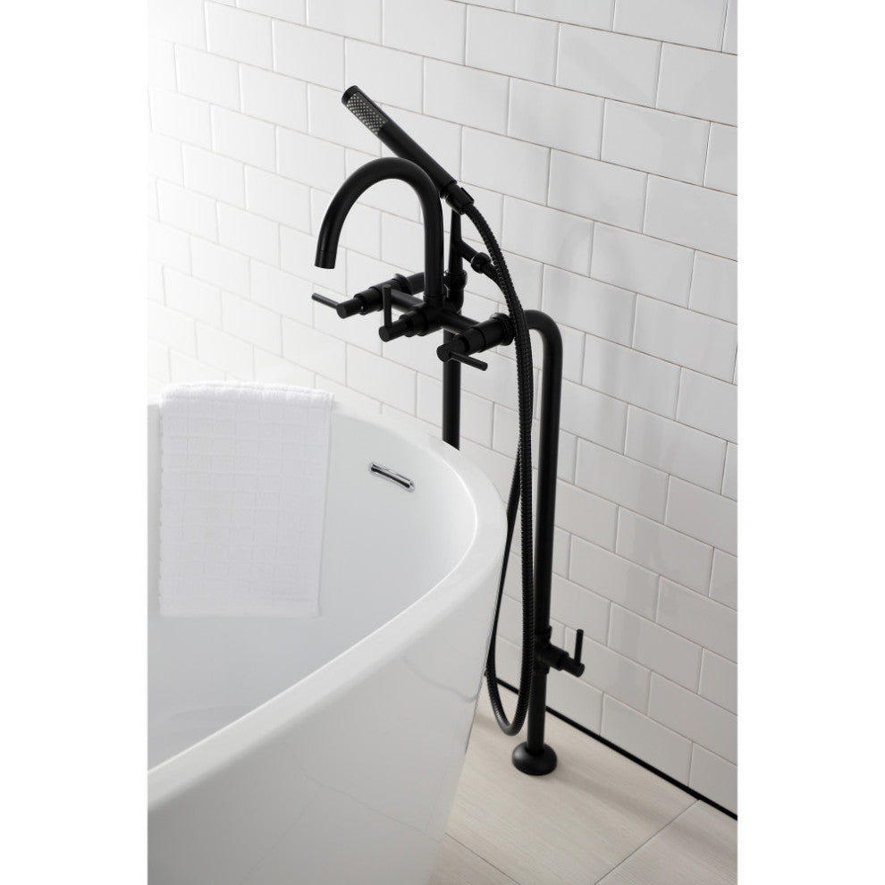CCK8100DL Freestanding Tub Faucet With Supply Line, Stop Valve, Matte Black