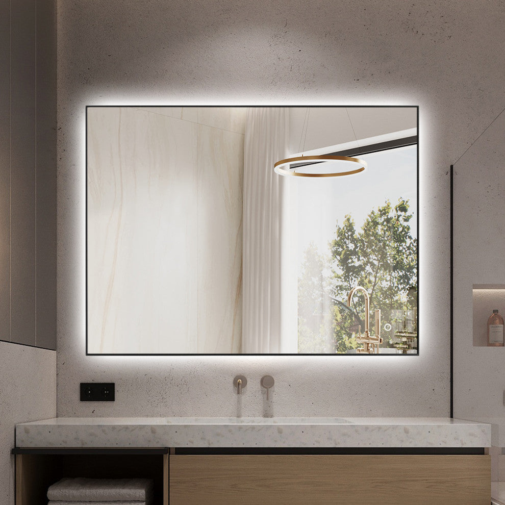 Vanta XL 31.5 in. x 23.6 in. Metal Framed LED Bath Mirror Fog Free
