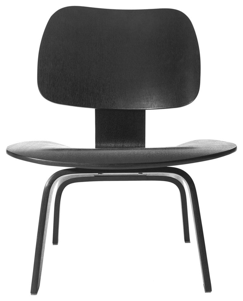 Modern Contemporary Living Room Wood Lounge Chair Black