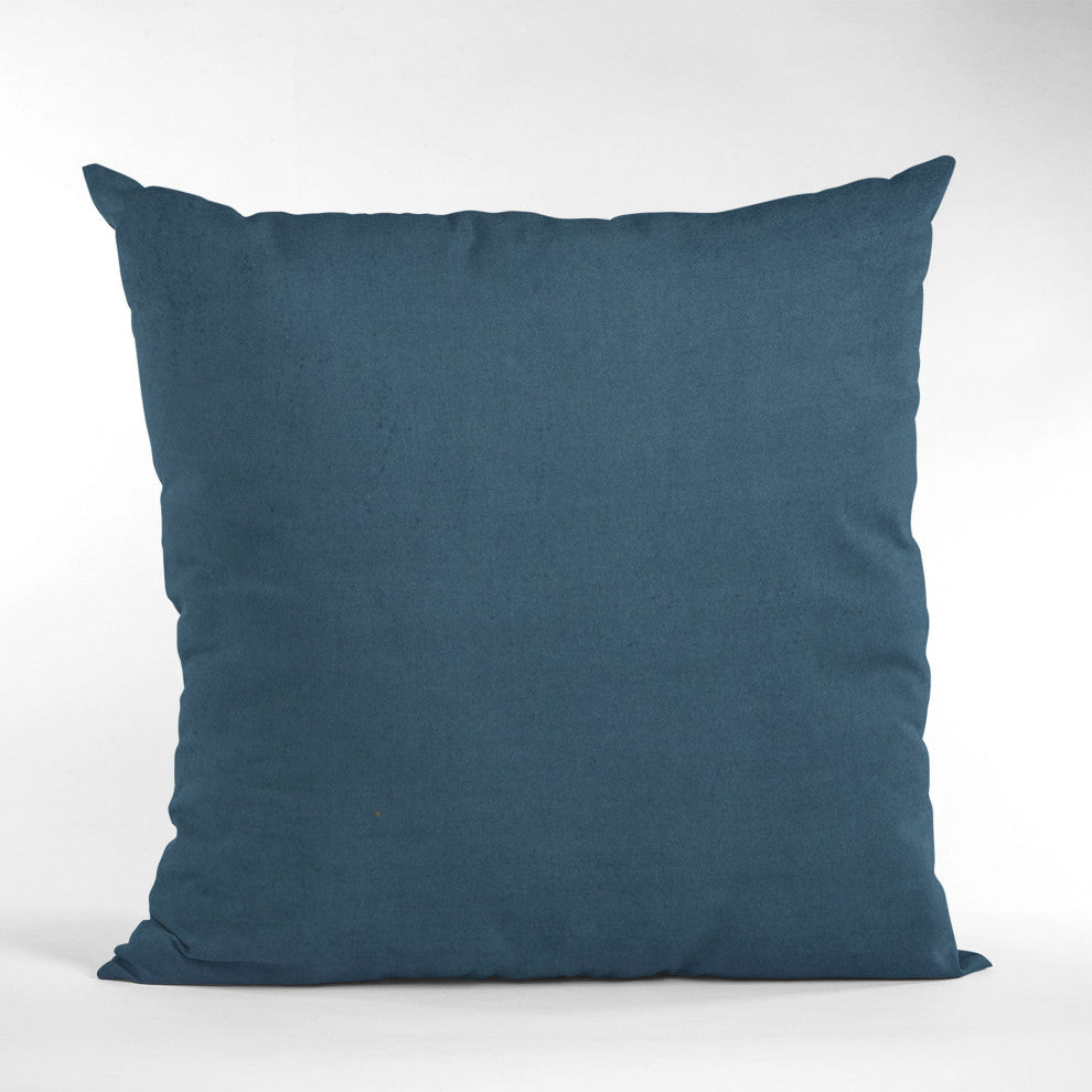 Navy Solid Shiny Velvet Luxury Throw Pillow, Double sided 18"x18"