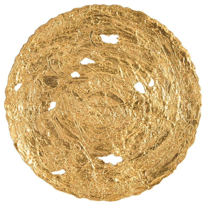 Molten Disc Wall Art, Gold Leaf, Large