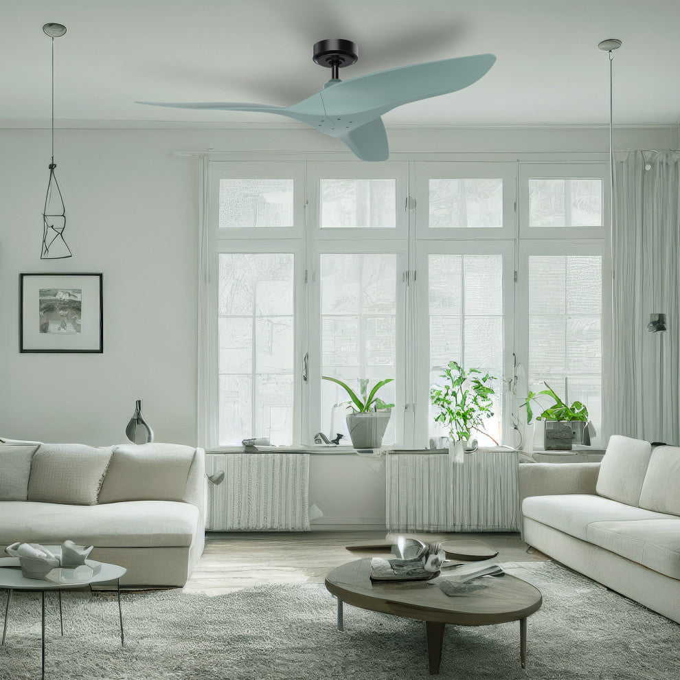 Aerofanture 52 in Modern Indoor Black DC Motor Ceiling Fan With Remote