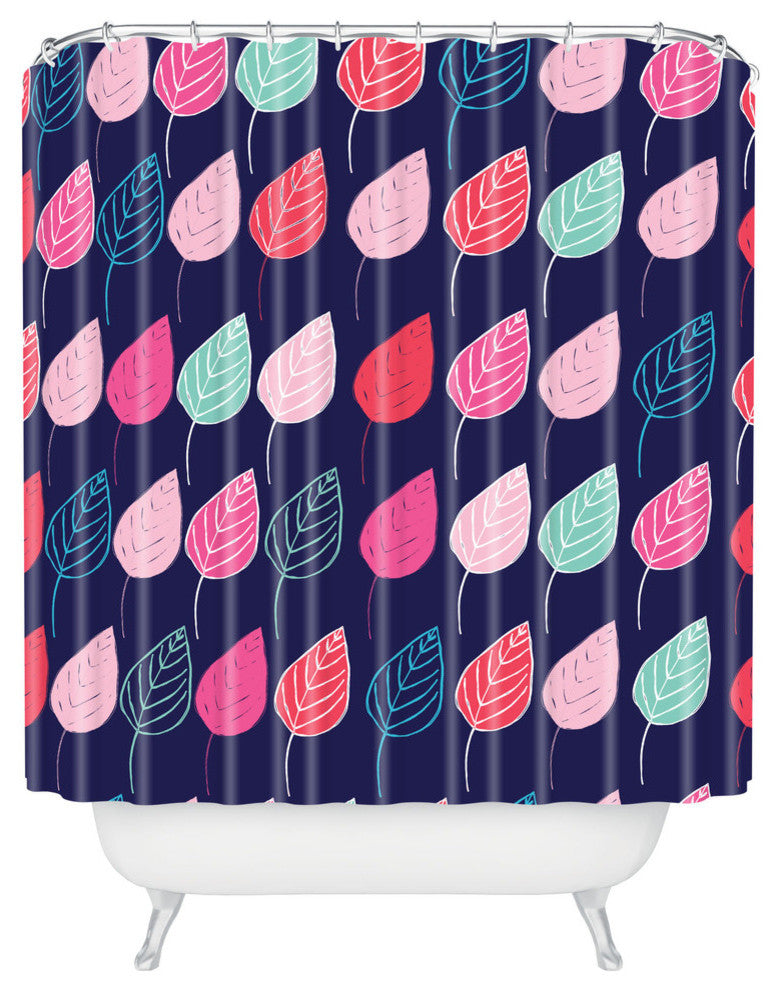 Ali Benyon Happy Leaves Shower Curtain