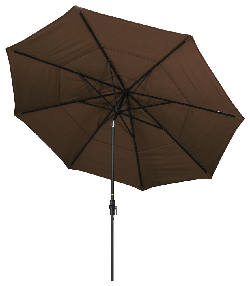 11' Aluminum Umbrella Collar Tilt Matted Black, Mocha