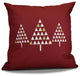 Decorative Holiday Outdoor Pillow Geometric Print, Cranberry, 16"x16"