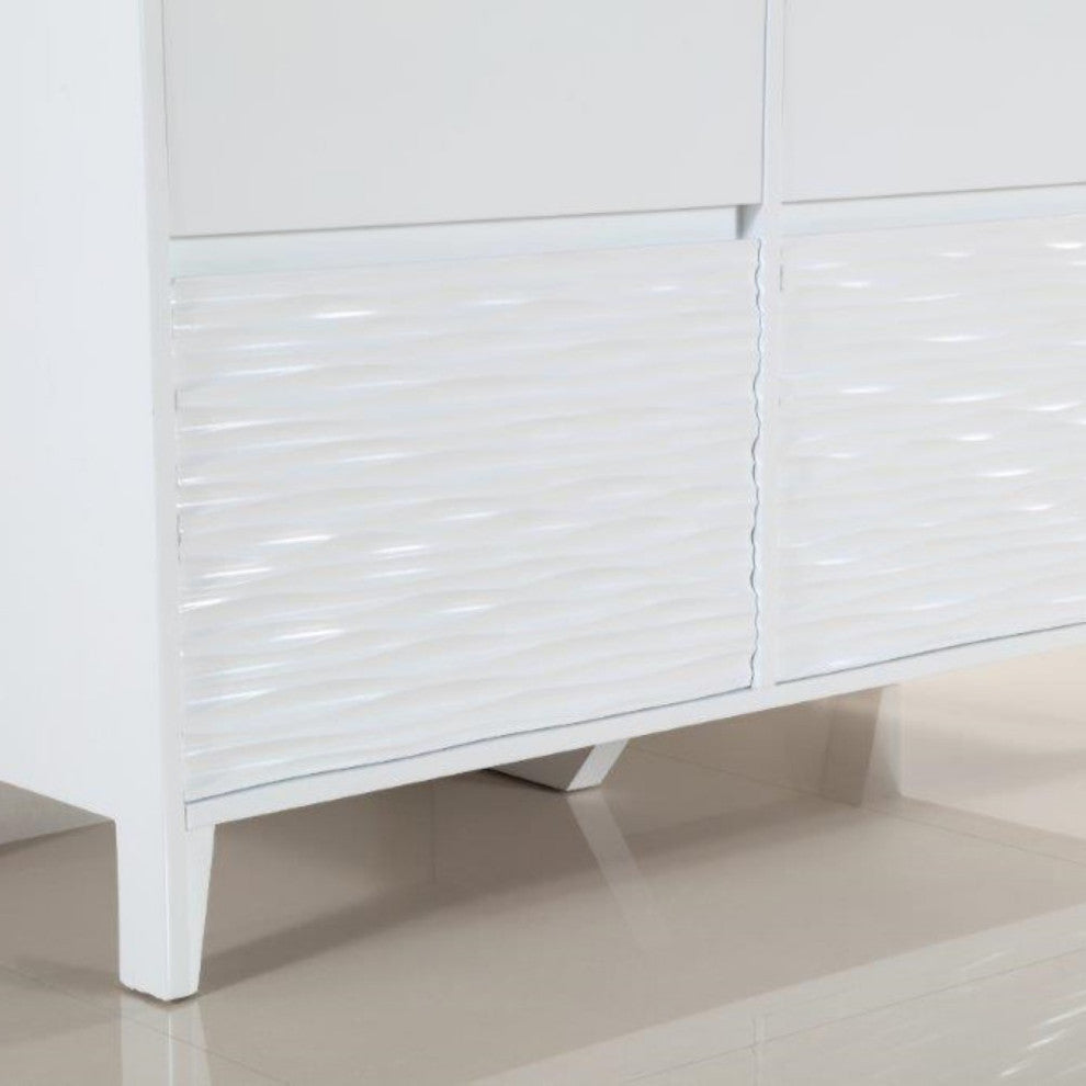 Alda Double-Sink Vanity, White, 48", White With White Carrara Top