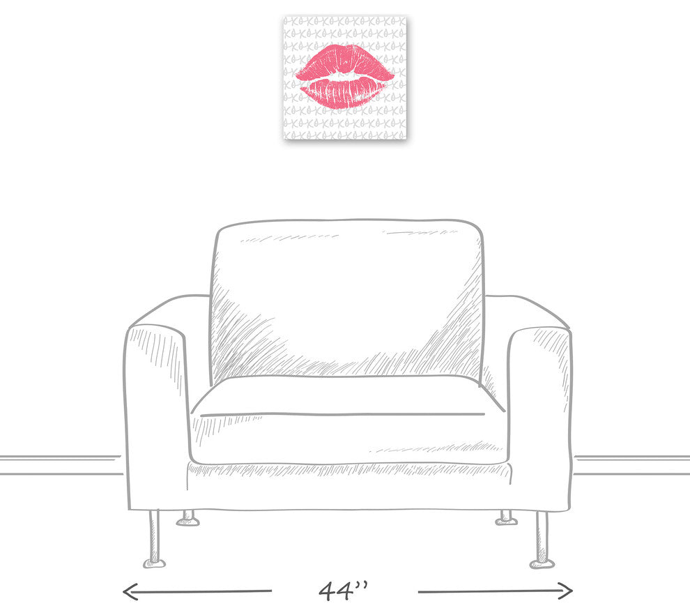 Valentine Pink Kiss 12x12 Canvas Wall Art