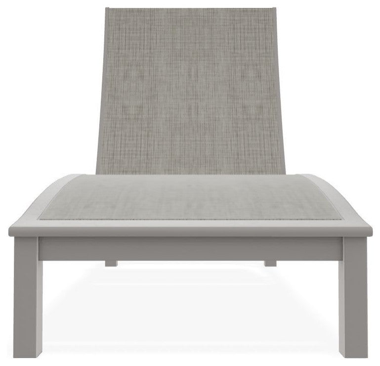 Bazza Sling 4-Position Contour Outdoor Chaise Lounge, Smoke/Warm Gray