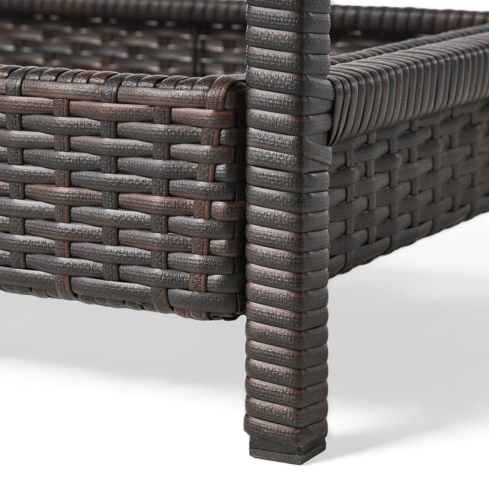 GDF Studio Baja Outdoor Wicker Bar Cart