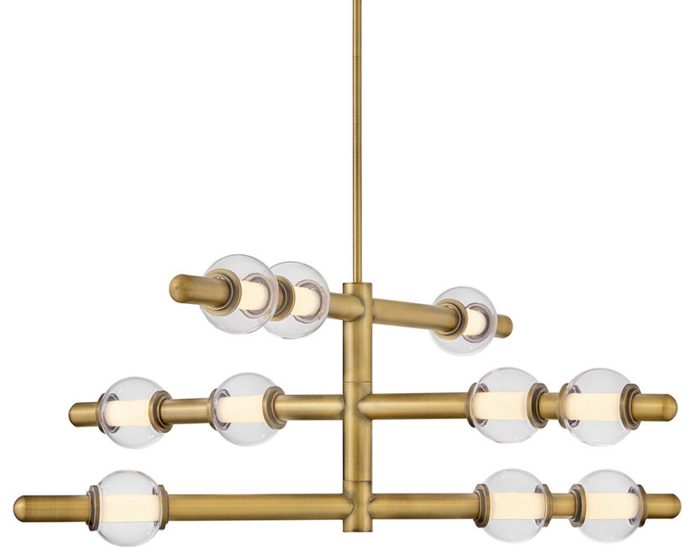 Hinkley Saxon Large Chandelier, Lacquered Brass