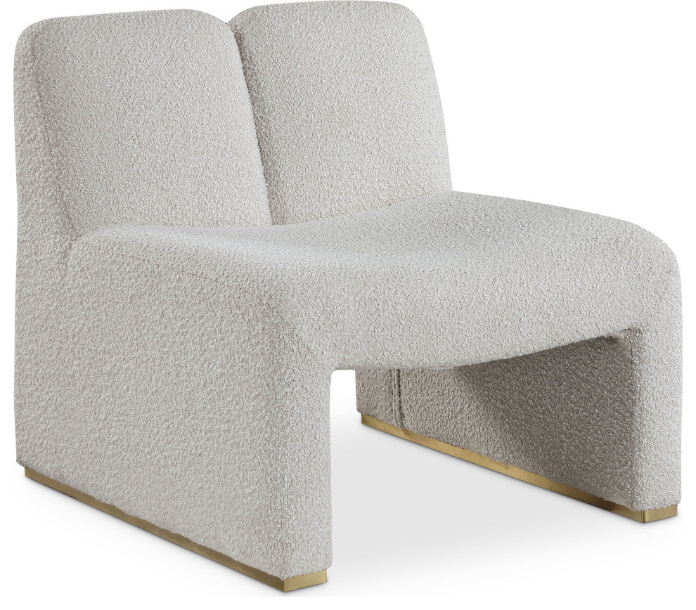 Alta Boucle Fabric Upholstered Accent Chair, Cream
