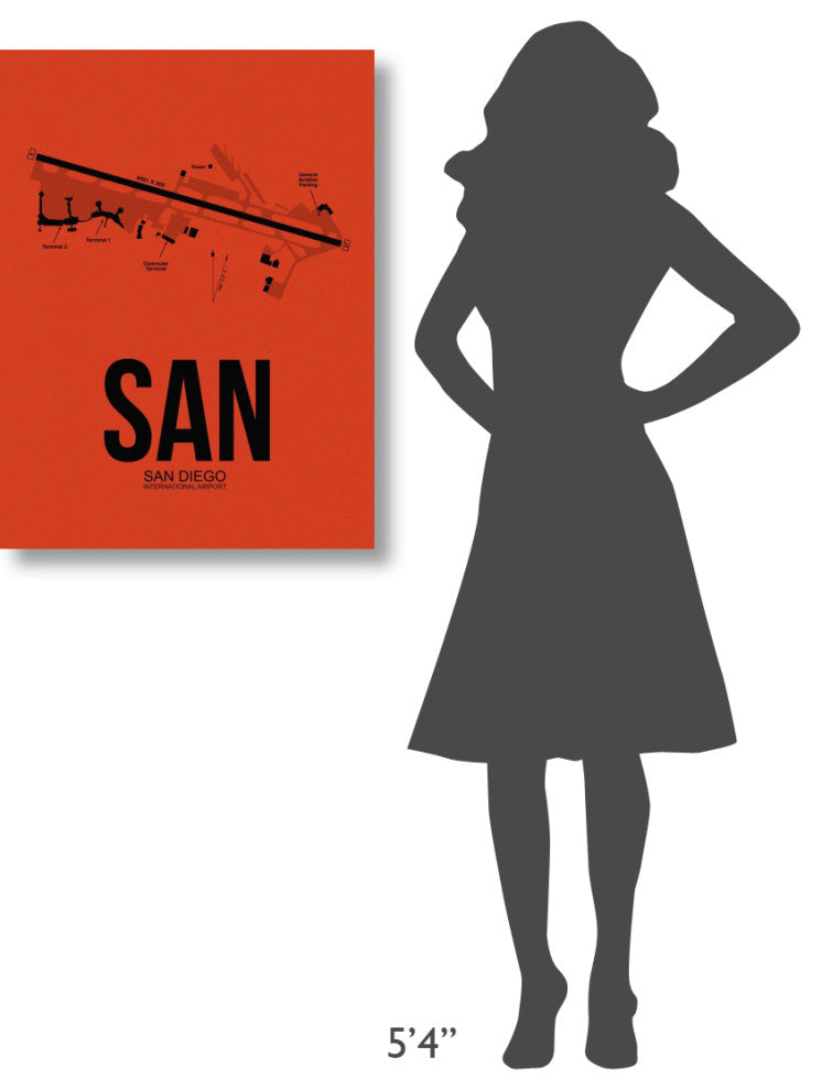 "SAN San Diego Airport Orange" Fine Art Print