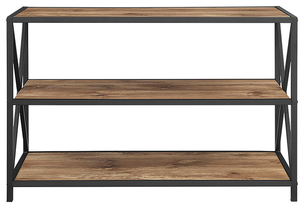 X Frame 40" Industrial Wood Bookshelf - Barnwood