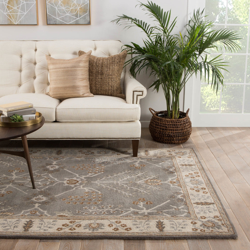 Jaipur Living Chambery Handmade Floral Gray/Beige Area Rug, 8'x10'
