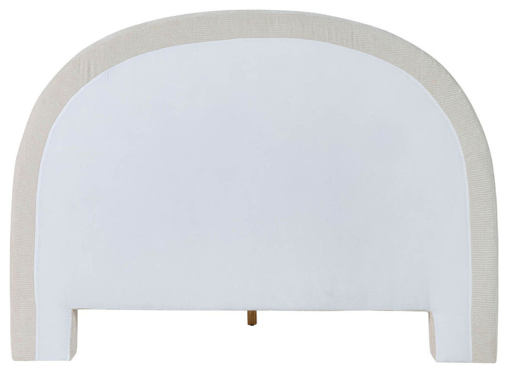 Nina Upholstered Platform Bed, Beige, Queen