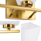 22 in. 3-Light Gold Modern Vanity Light With Square Etched White Glass Shades