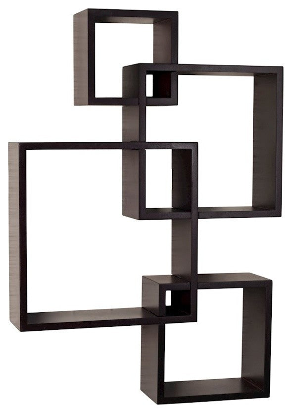 Danya B Intersecting Cube Shelves, Espresso