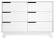 Hudson 6-Drawer Assembled Double Dresser, White