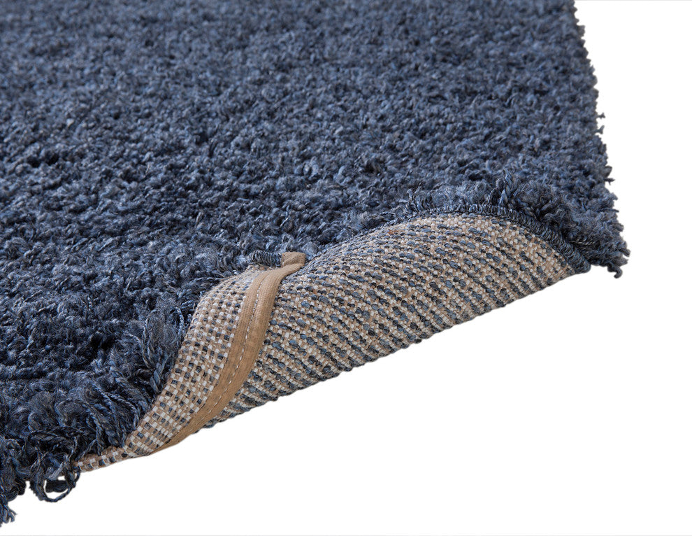 Rectangle Abacasa Comfort Shag Area Rug, Slate Blue, 63"x90"