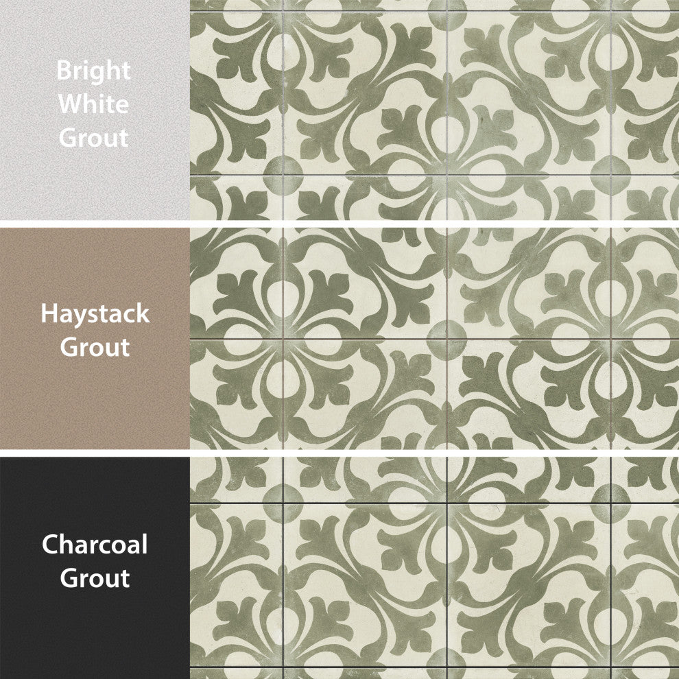 Kings Nouveau Sage Ceramic Floor and Wall Tile