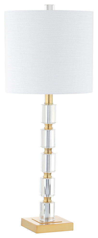 Claire 28.5" Crystal Table Lamp, Brass, Set of 2
