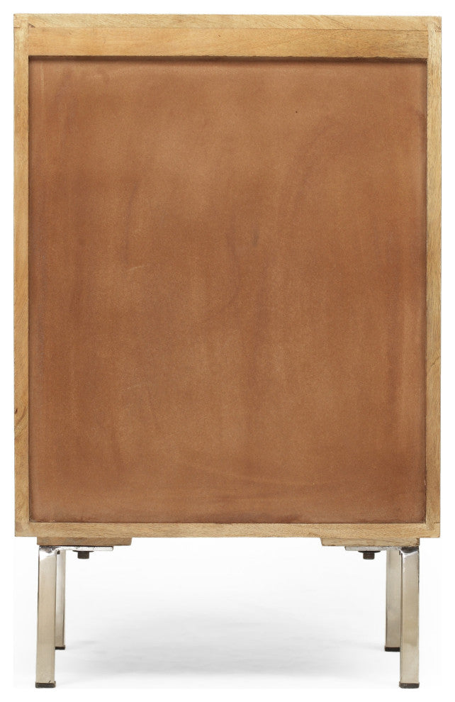 Lesley Modern Handcrafted Mango Wood and Iron Side Table