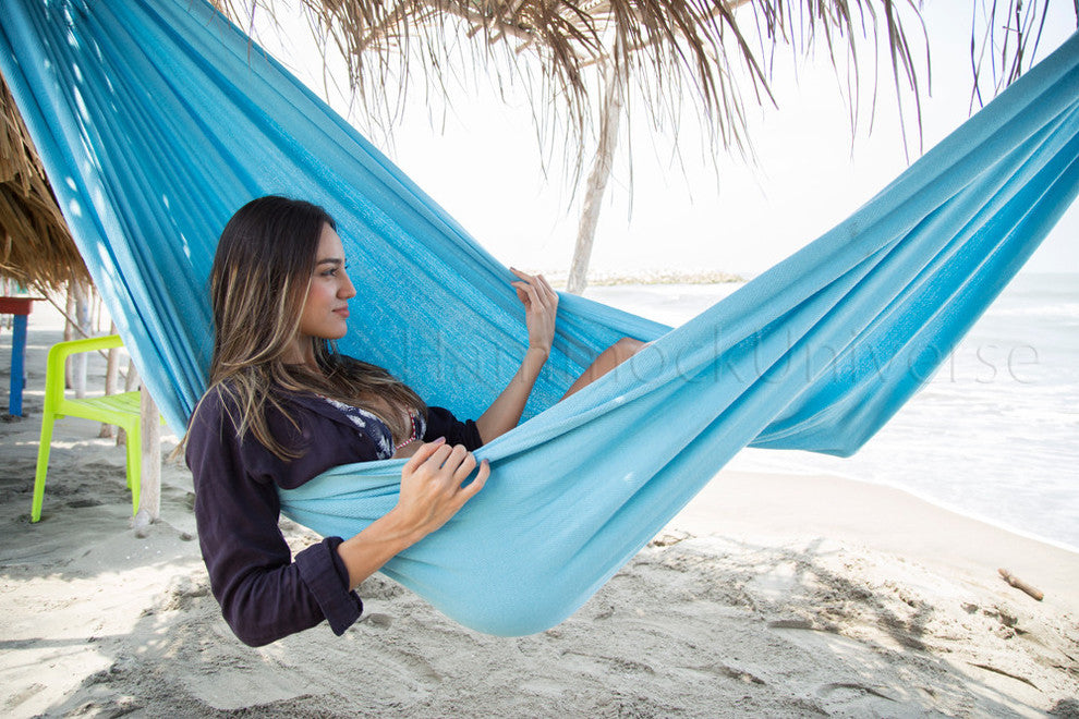 Colombian Double Hammock, Light Blue