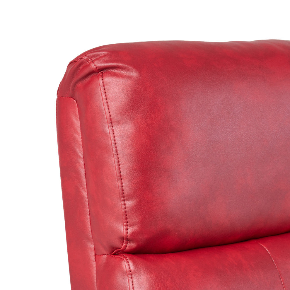 GDF Studio Teyana Red Leather Recliner Club Chair